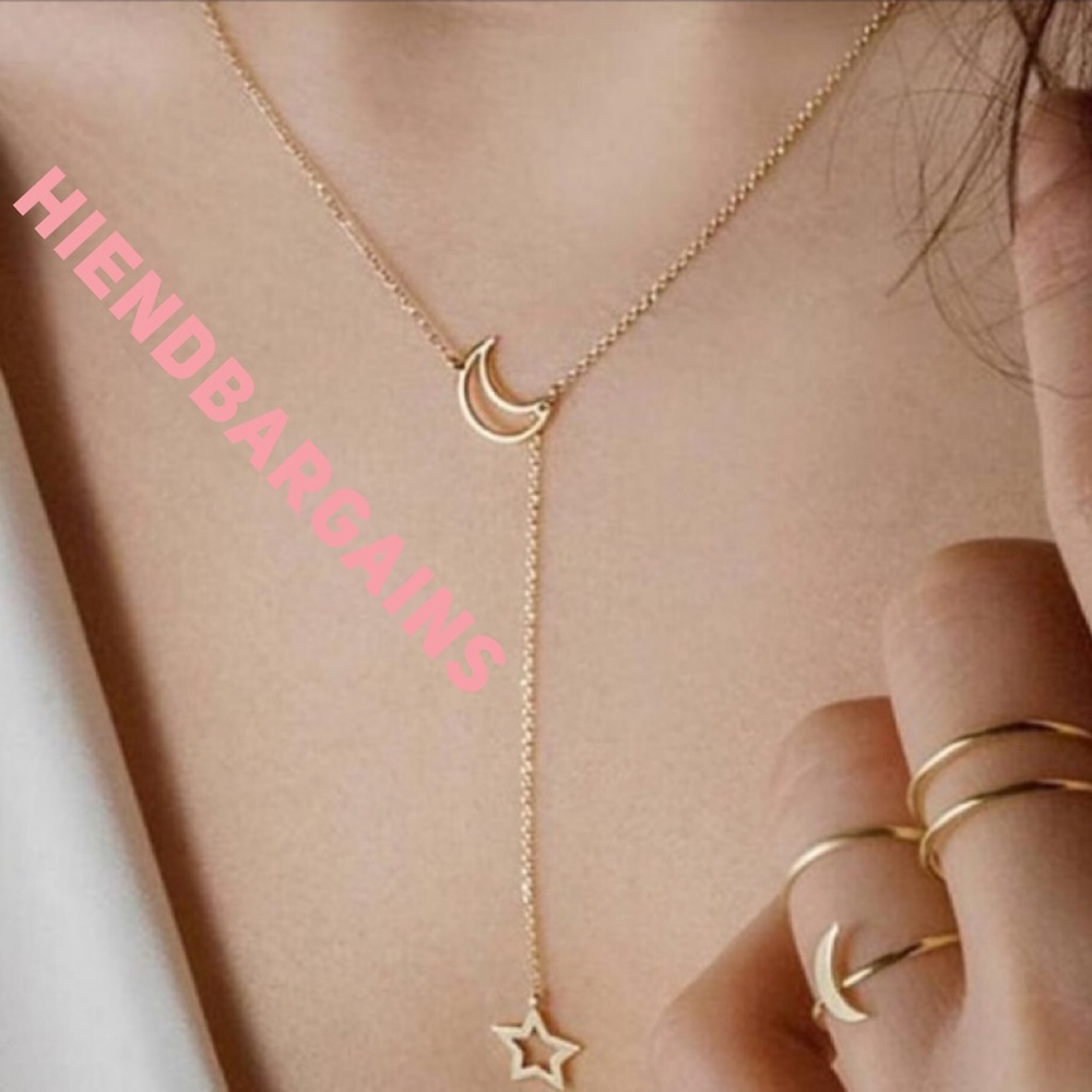 💕New! Moon star pendant choker necklace y
